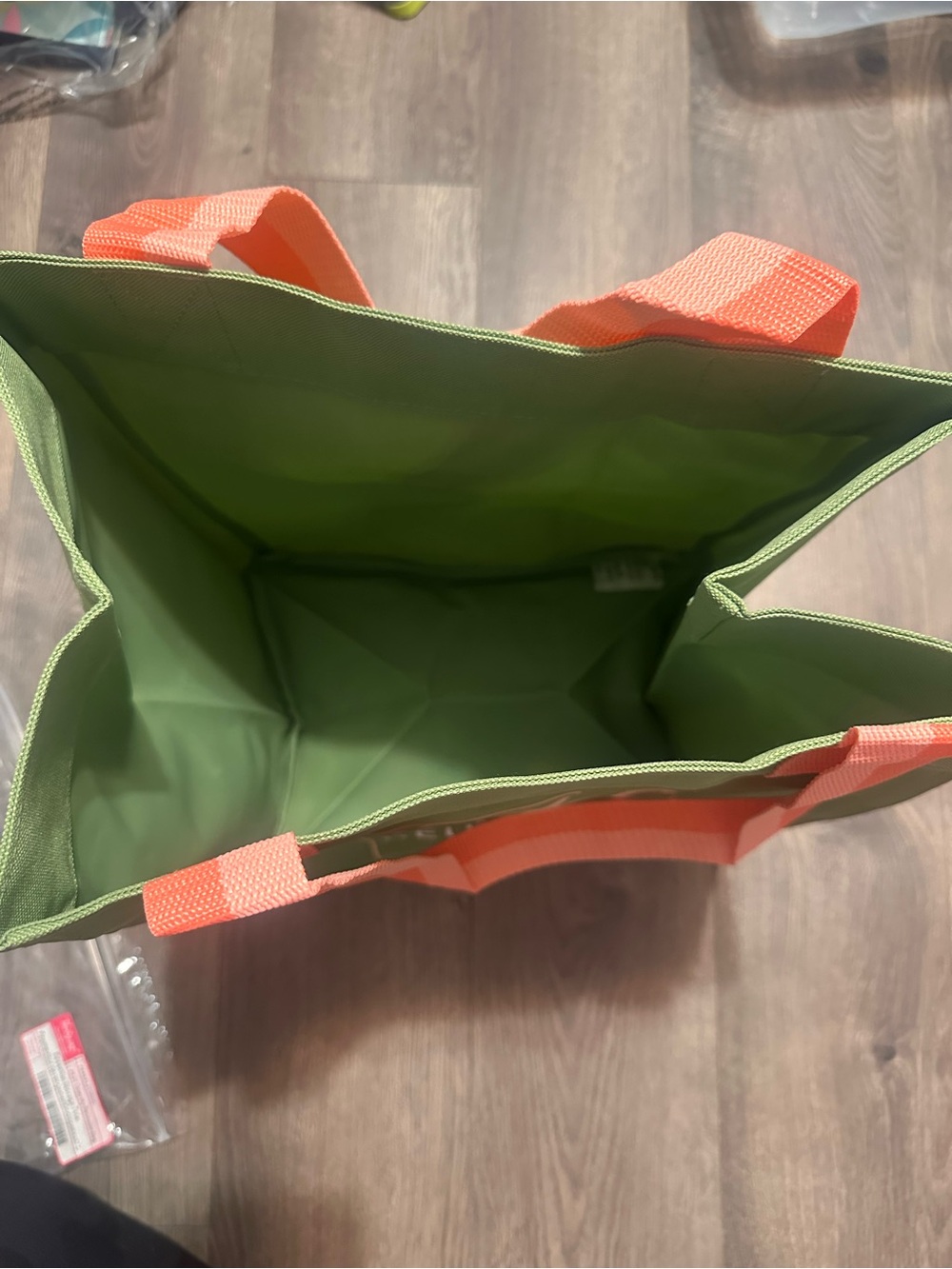 thirty-one Olive Green Tote with Coral Handles - Picture 3 of 4